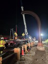 I-70 Resurfacing from Chief Hosa to Colfax - Crews setting overhead sign structure at Genesee thumbnail image