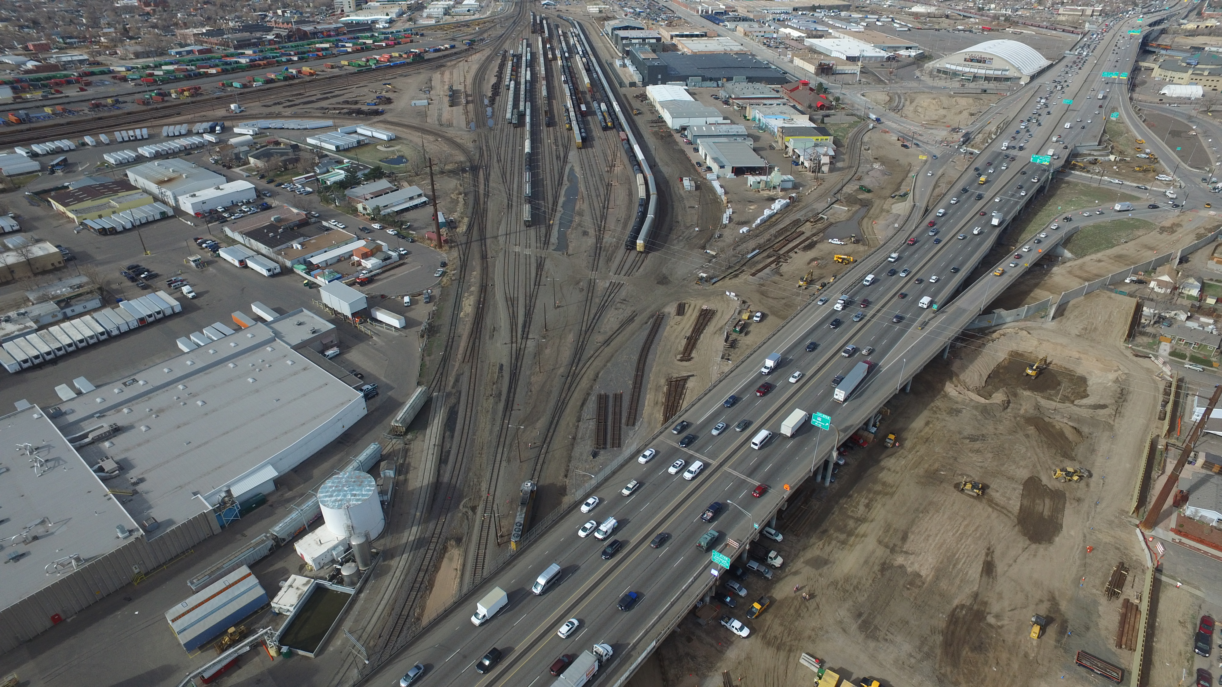 Aerial of future railroad near 46th Avenue detail image