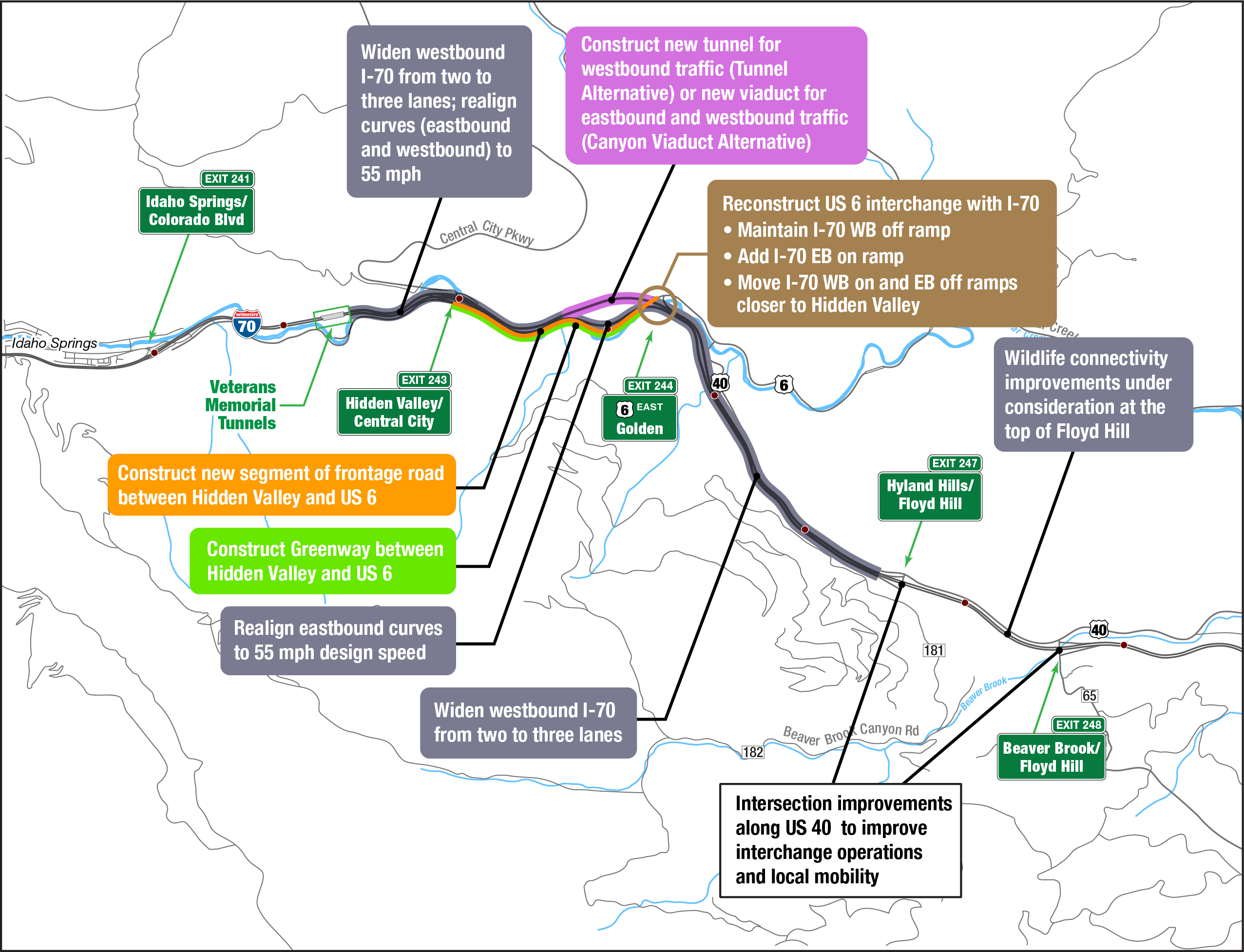 Floyd Hill Alternatives Map detail image