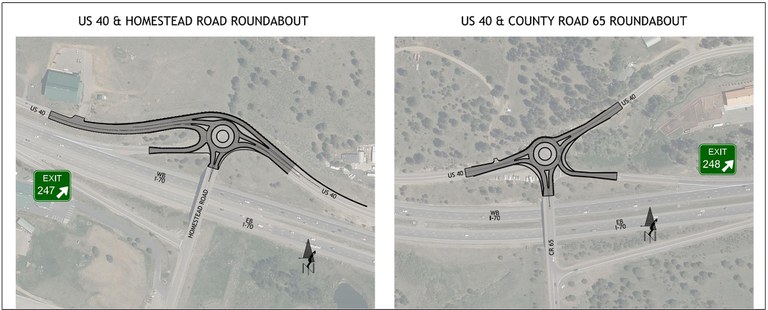 Floyd Hill parking and roundabouts draft rendering