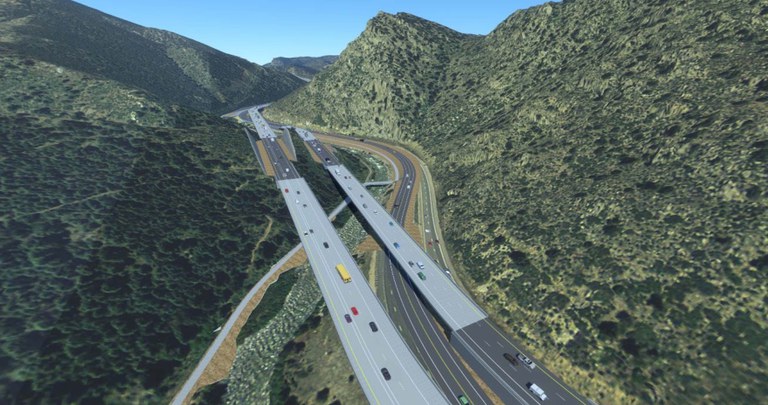 Rendering of I-70 east of Sawmill Gulch looking west