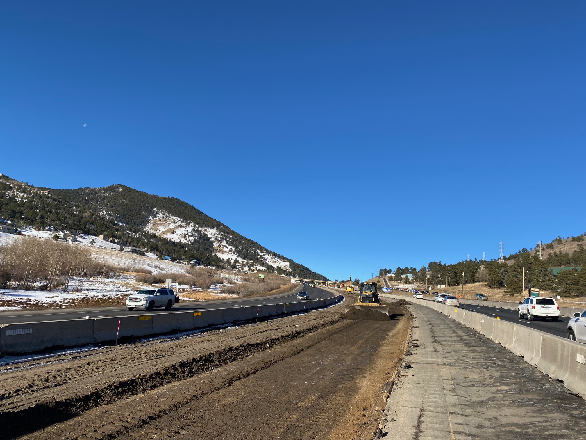 Construction equipment in median. detail image