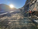 Construction crews installing rebar on wall. thumbnail image