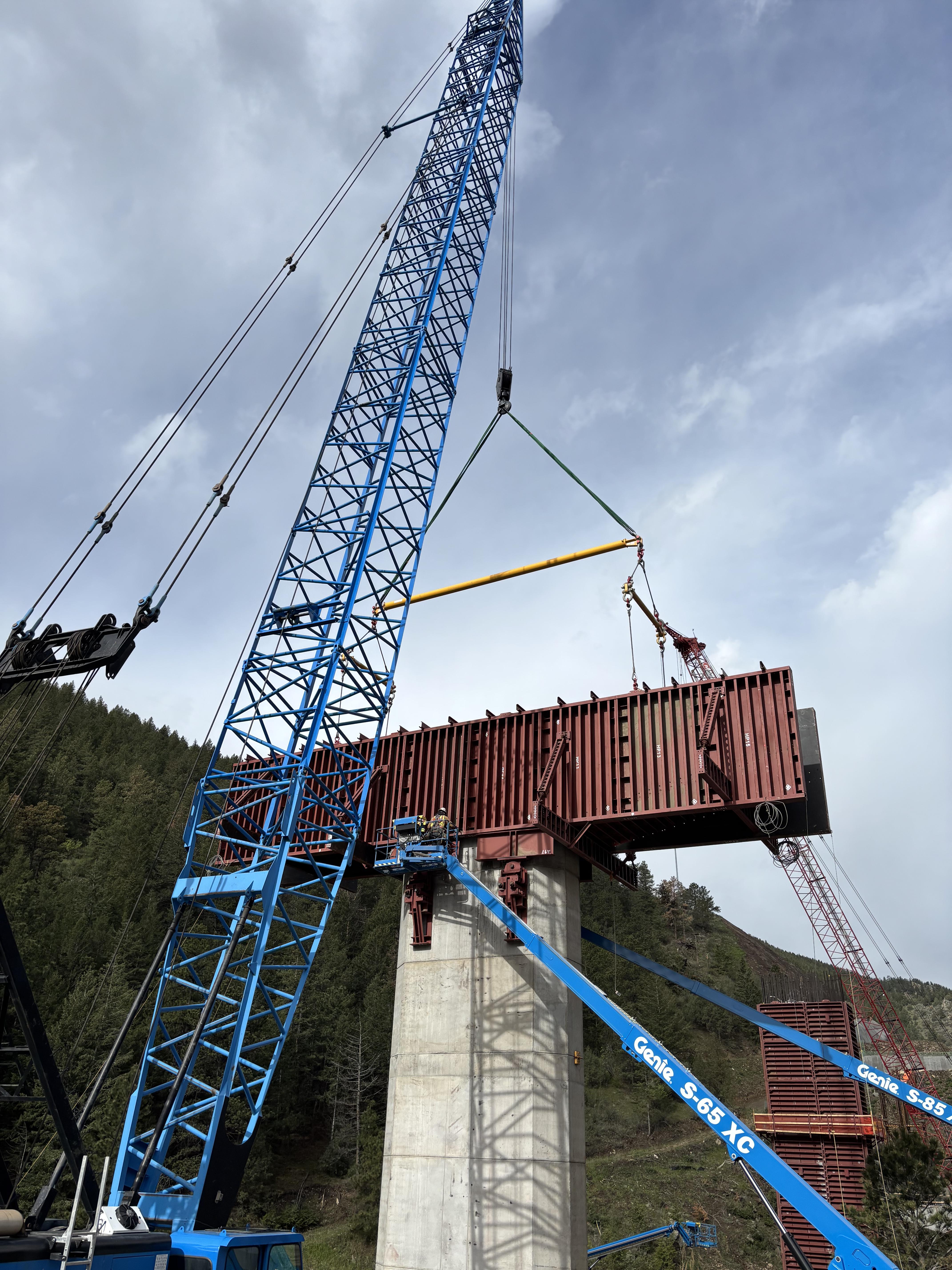 I-70 Floyd Hill Bridge Column Cranes - May 30, 2026.jpg detail image