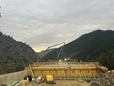 View of Concrete Bridge Deck Work at Sunrise 