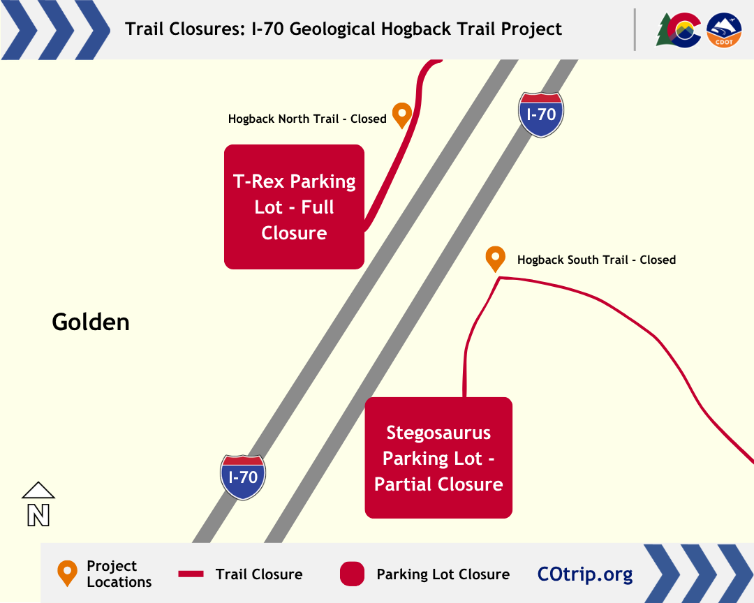 I-70 Geological Hogback Trail Rehabilitation Trail Closures Map.png detail image