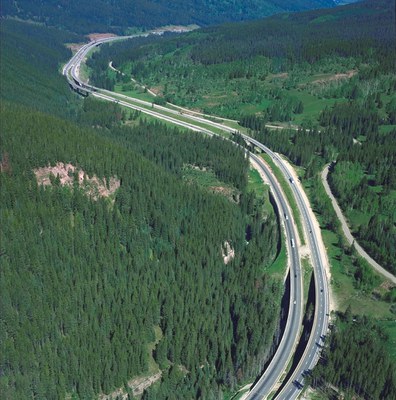 Aerial view of W. Vail Pass Auxiliary Lanes