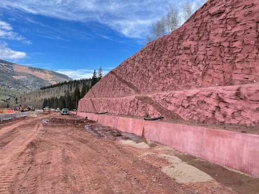 New wall installed on I-70 at MP 185 on the westbound bridge