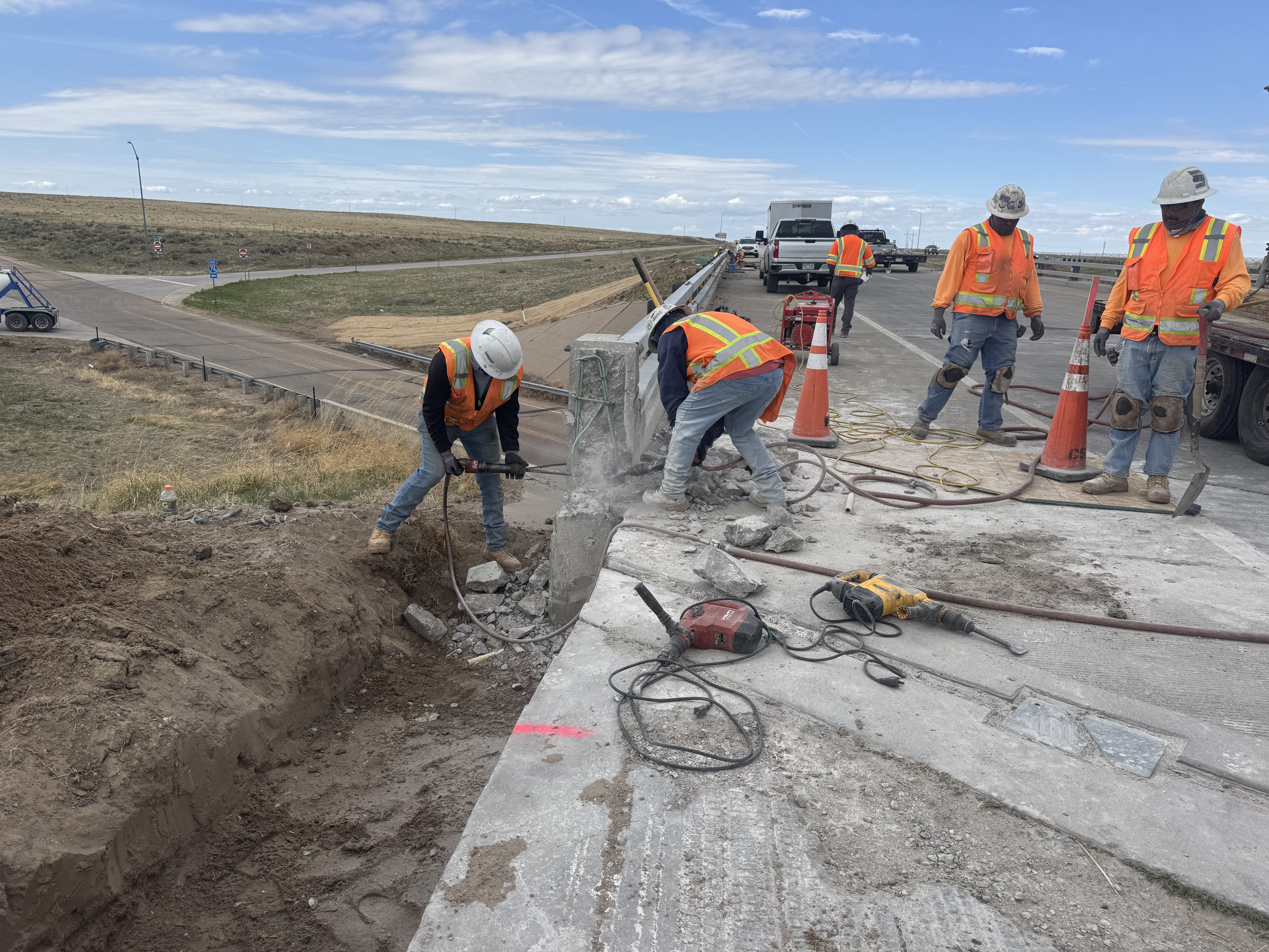 I-76 Corridor Improvements_Demo for new bridge rail transition_May 2025.jpg detail image