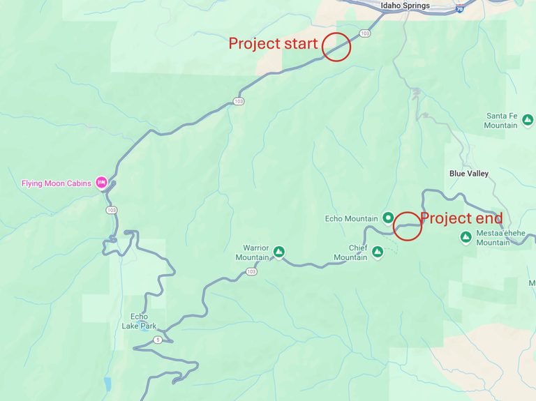 CO 103 from Mile Point 2 to 19 project map CO 103 from Mile Point 2 to 19 project map