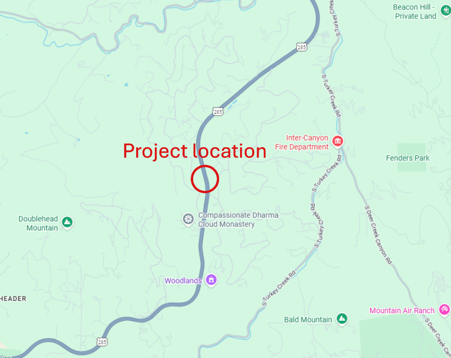 US 285 at MP 242 near Aspen Park location map.png detail image