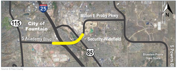 Academy Blvd map