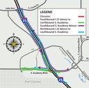 Closure and detour map of southbound South Academy Boulevard 05092025.jpg thumbnail image
