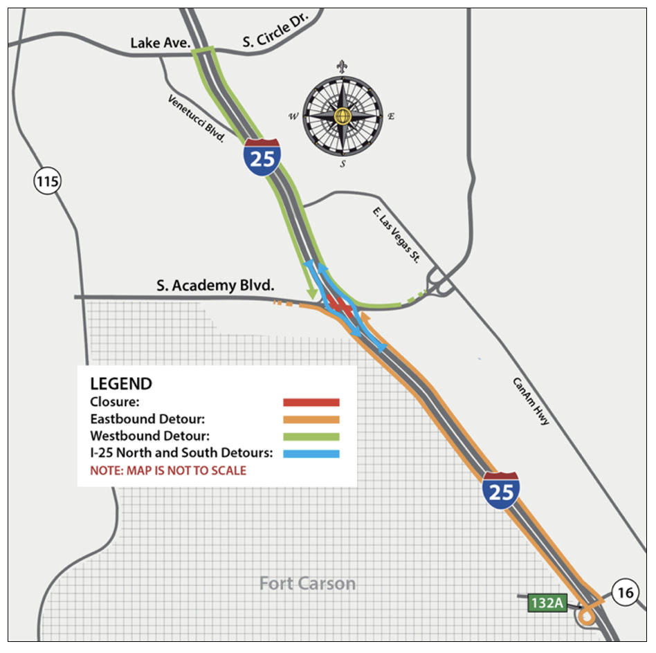 Detour for South Academy Boulevard bridge work over I-25 project map.jpg detail image