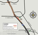 Detour map for I-25 off-ramp closure at South Academy Boulevard.png thumbnail image