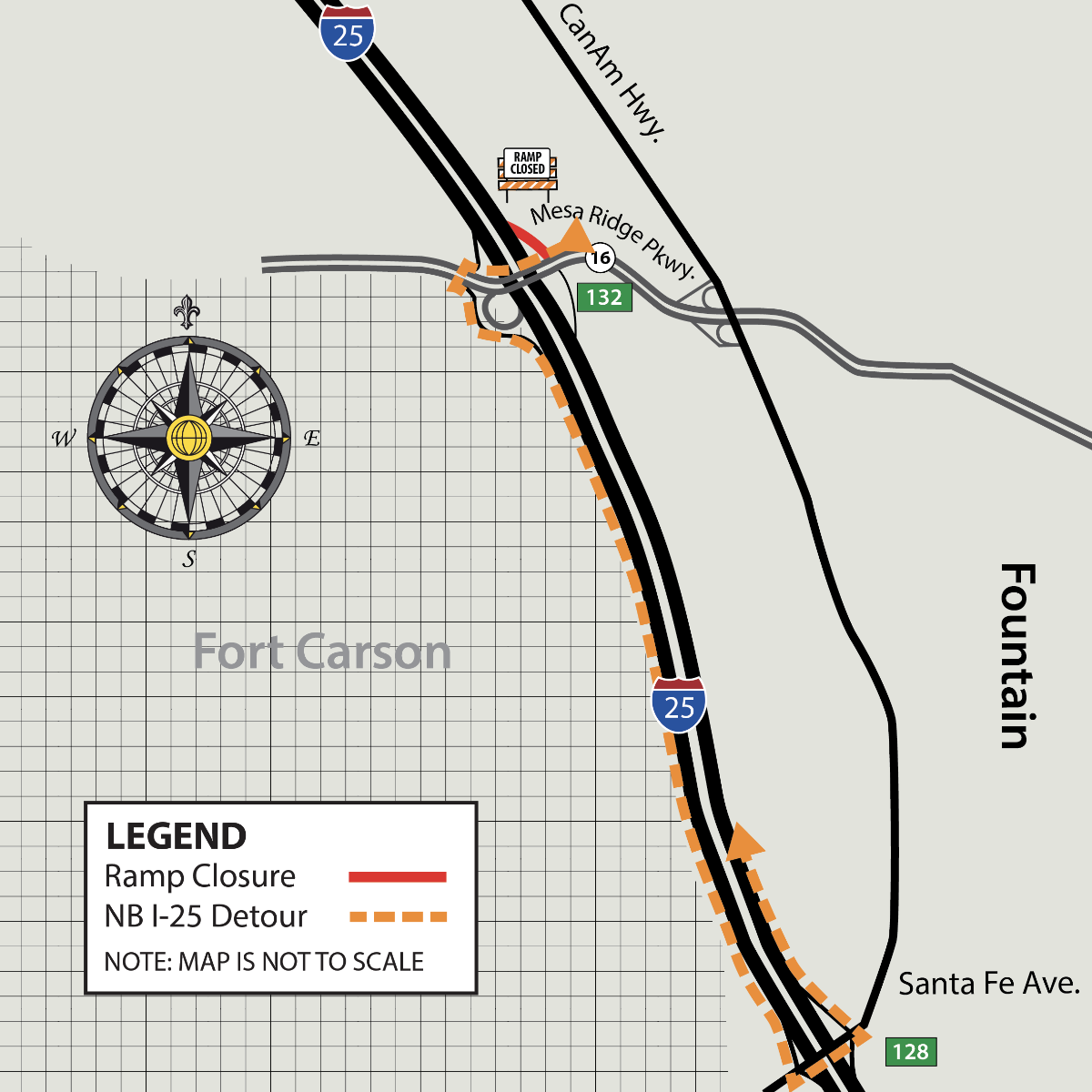Detour map for northbound I25 on ramp closure.png detail image