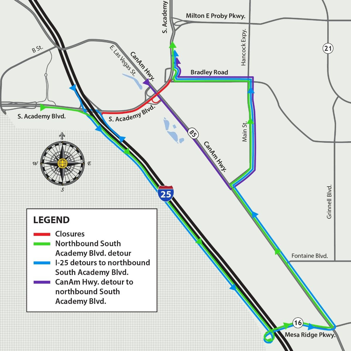 Detour map overnight closure northbound south academy 10122025.jpg detail image
