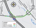 Detour map ramp closures south academy boulevard I-25 06222025.jpg thumbnail image