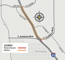 I-25 South Academy Boulevard off-ramp closure detour map.png thumbnail image