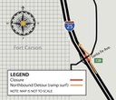 Northbound I-25 detour using on- and off ramps at Santa Fe Avenue map.jpg thumbnail image