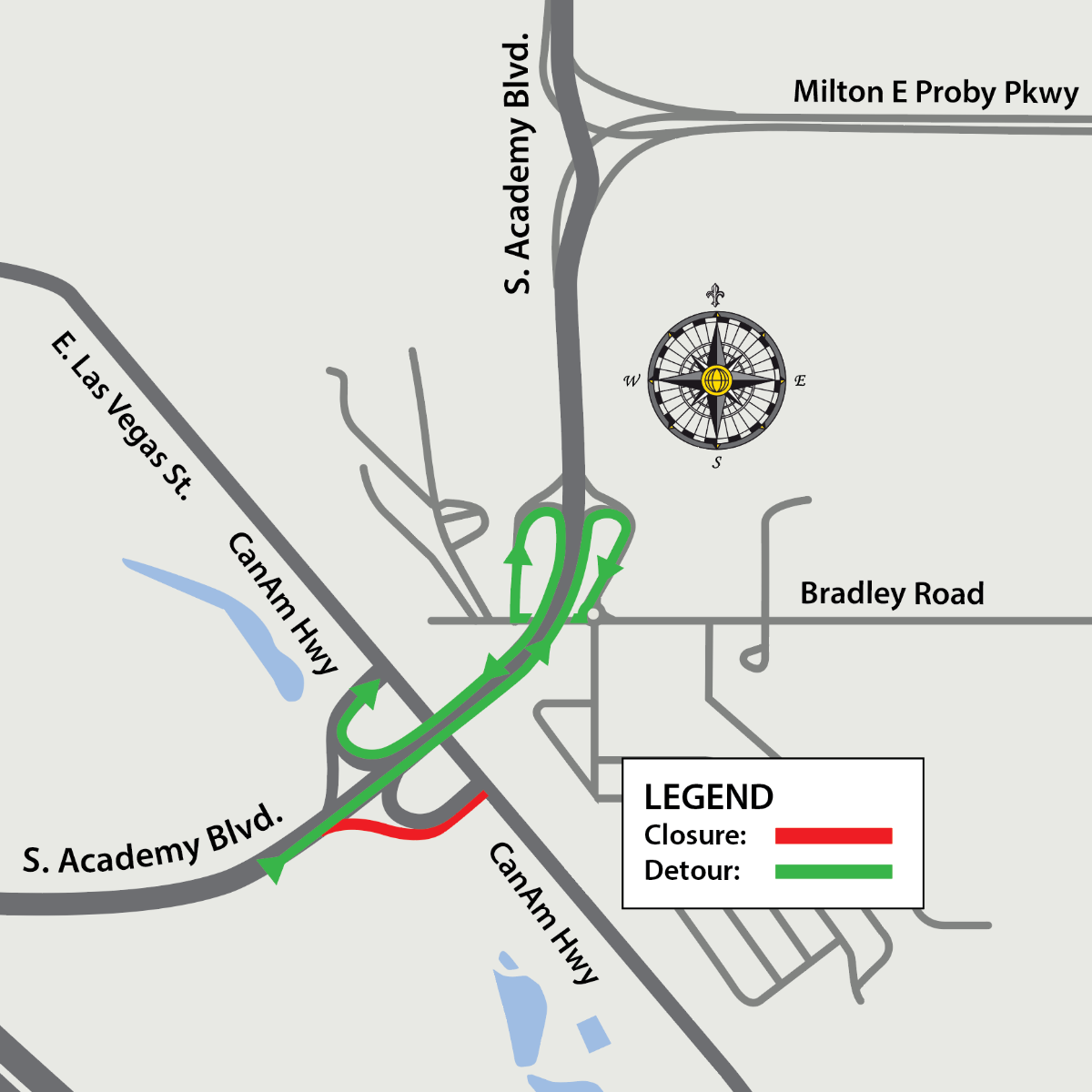 US 85:87 on-ramp from northbound South Academy Boulevard map.png detail image