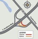 US 85 and US 87 to northbound South Academy Boulevard ongoing on-ramp closure and shift to temporary on-ramp map.jpg thumbnail image