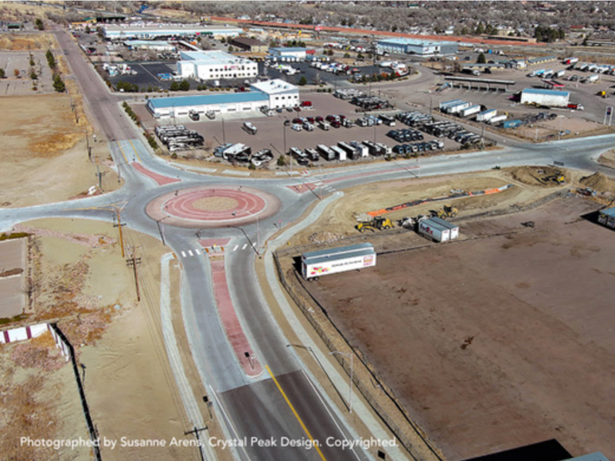 Charter Oak Ranch Road newly constructed roundabout.png detail image