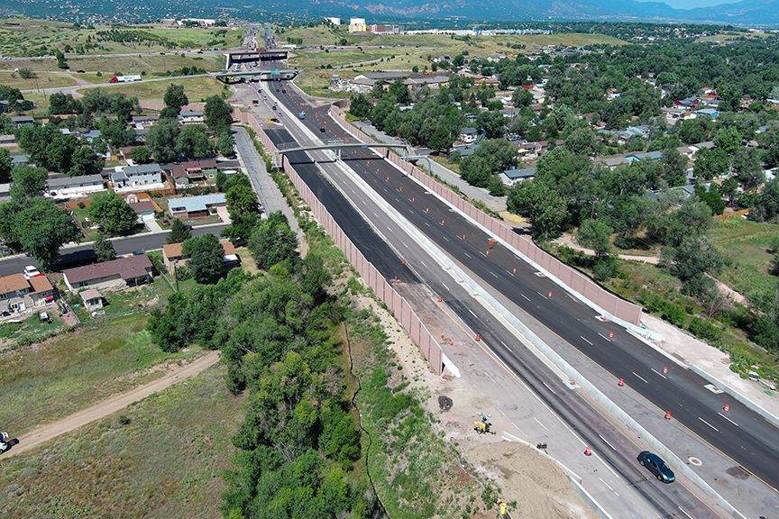 Noise wall construction and painting is complete north and south of South Academy Boulevard east of I-25.jpg detail image