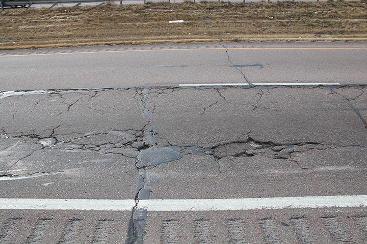 Significant road damage detail image