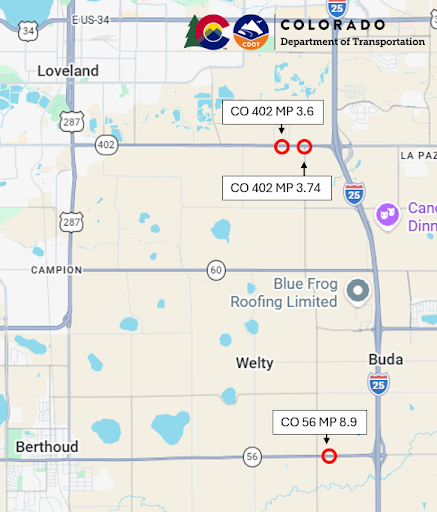 Northern Colorado Culvert Lining and Repairs project location map on CO 402 and CO 56.png detail image