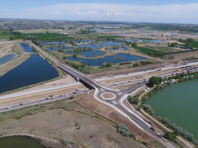 Ariel view of Kechter Bridge over I-25