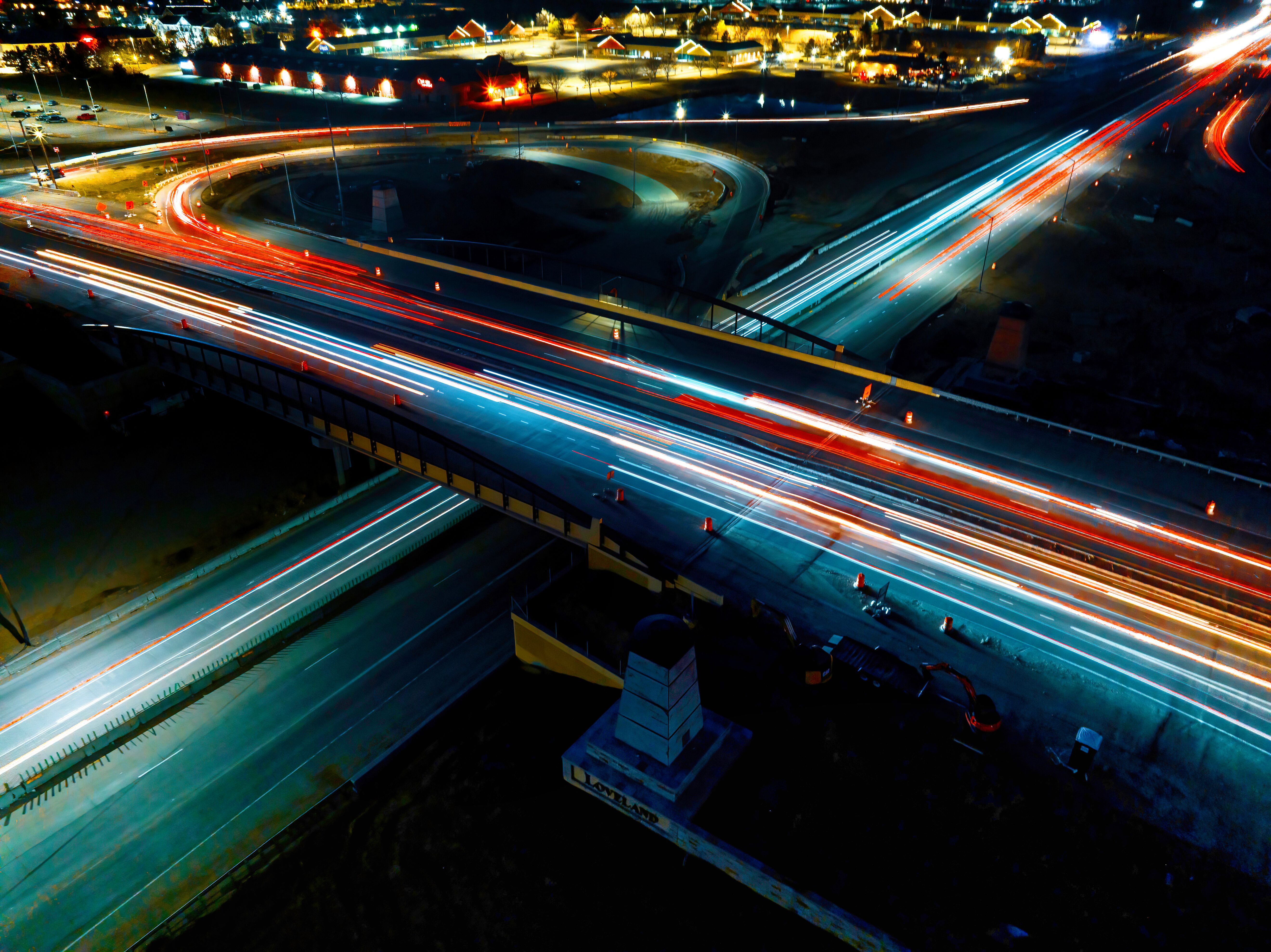 US 34 Interchange at Night - March 2023 detail image