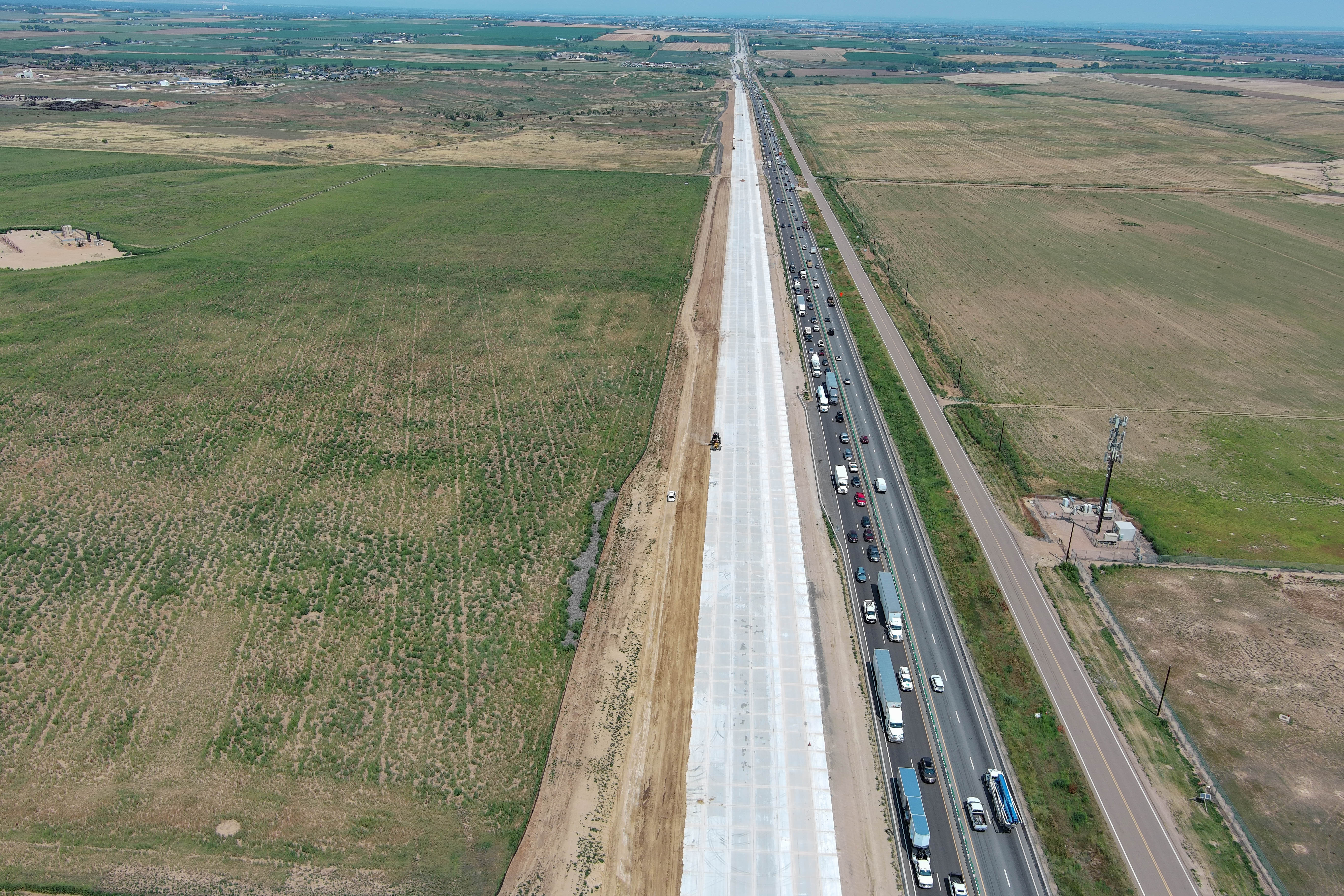 Alternate aerial view of I-25, Mead to Berthoud in July 2025 detail image