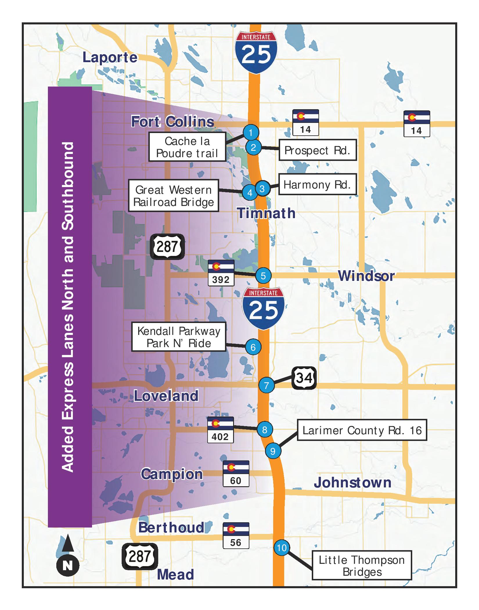 I-25 North Map Page 1 detail image