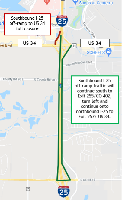 I-25 North Southbound Ramp Closure 04/11/23 detail image