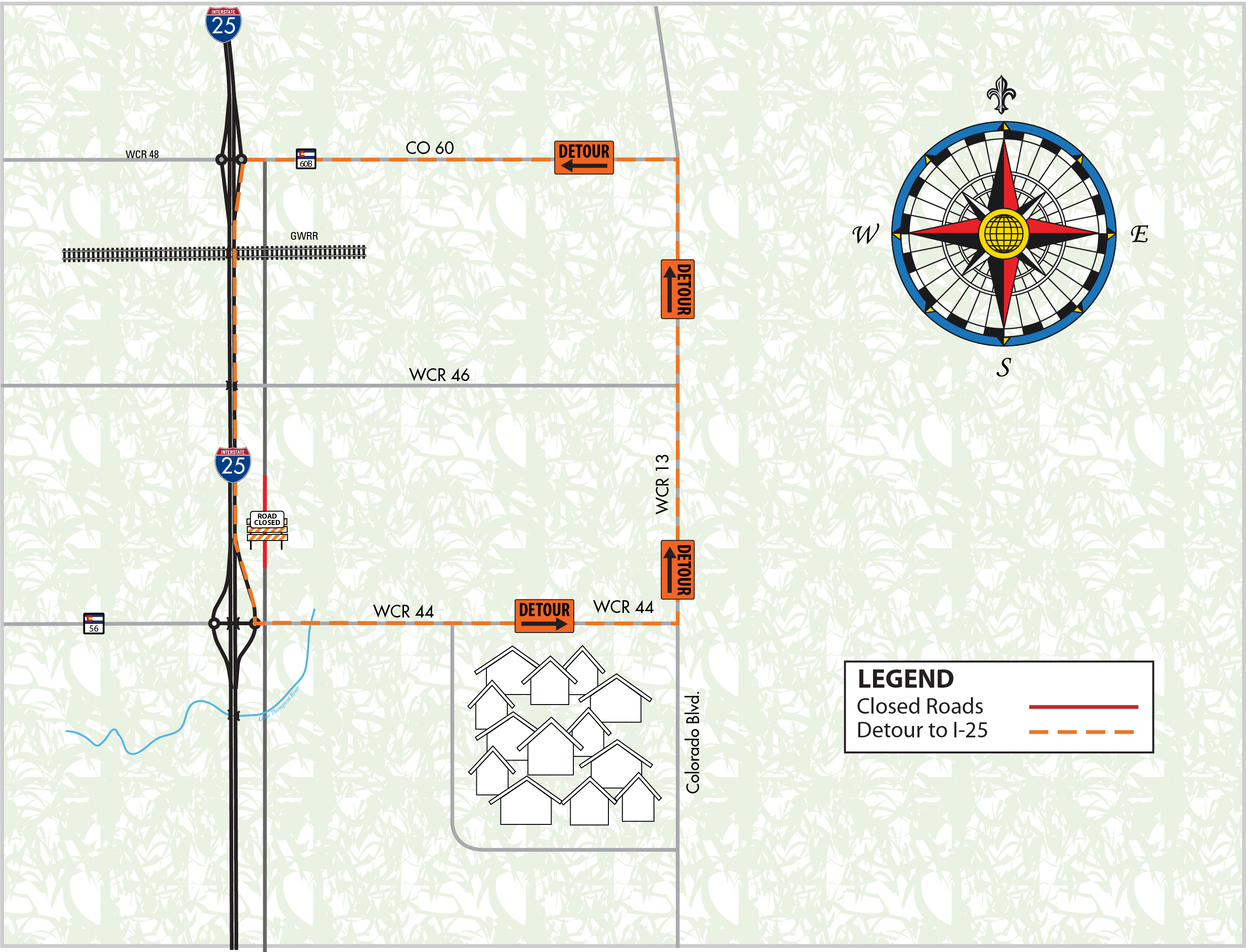 Frontage Road Closure-Map 191218 detail image