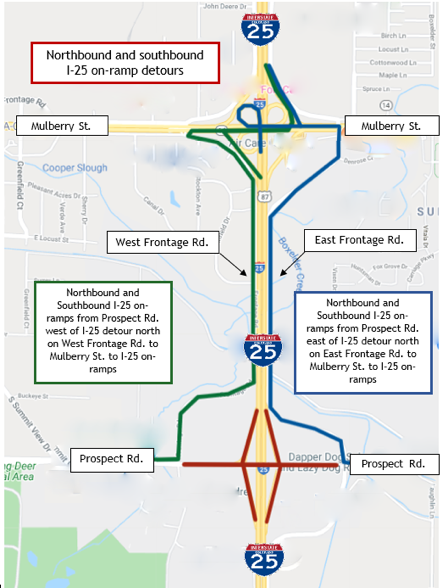 NB SB I25 on-ramp detours.png detail image