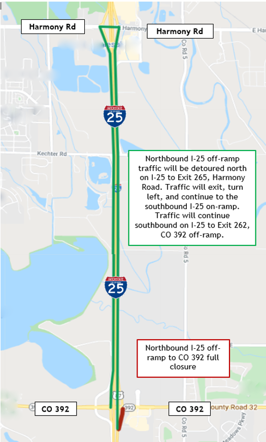 Northbound I-25 on-ramp from CO 392 Detour Map 1.png detail image