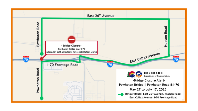 I-70 Powhaton Bridge Closure and Detour Map I-70 Powhaton Bridge Closure and Detour Map