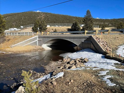 Completed bridge located on CO 9 north of Alma at the base of Hoosier Pass  at mile point 71.5
