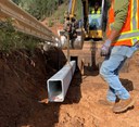 Timber Bridge Preservation in El Paso, Park & Teller Counties - Crews adding steel sister beam to CR 62 bridge thumbnail image