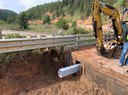 Timber Bridge Preservation in El Paso, Park & Teller Counties - Red Steel sister beam placement on CR 62 bridge in Teller thumbnail image