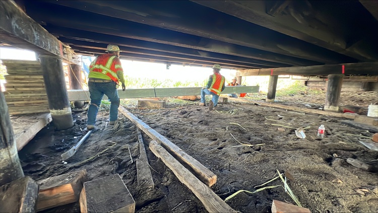 Timber Bridge Preservation in El Paso, Park & Teller Counties - Steel beam work under timber bridge in Calhan detail image