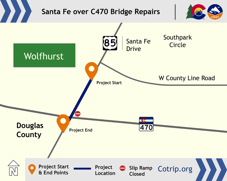 Santa Fe Bridge Repair Location Map