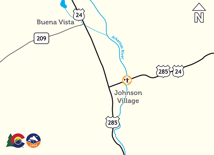 South Central Colorado Bridge Preventative Maintenance Johnson Village bridge map.jpg detail image