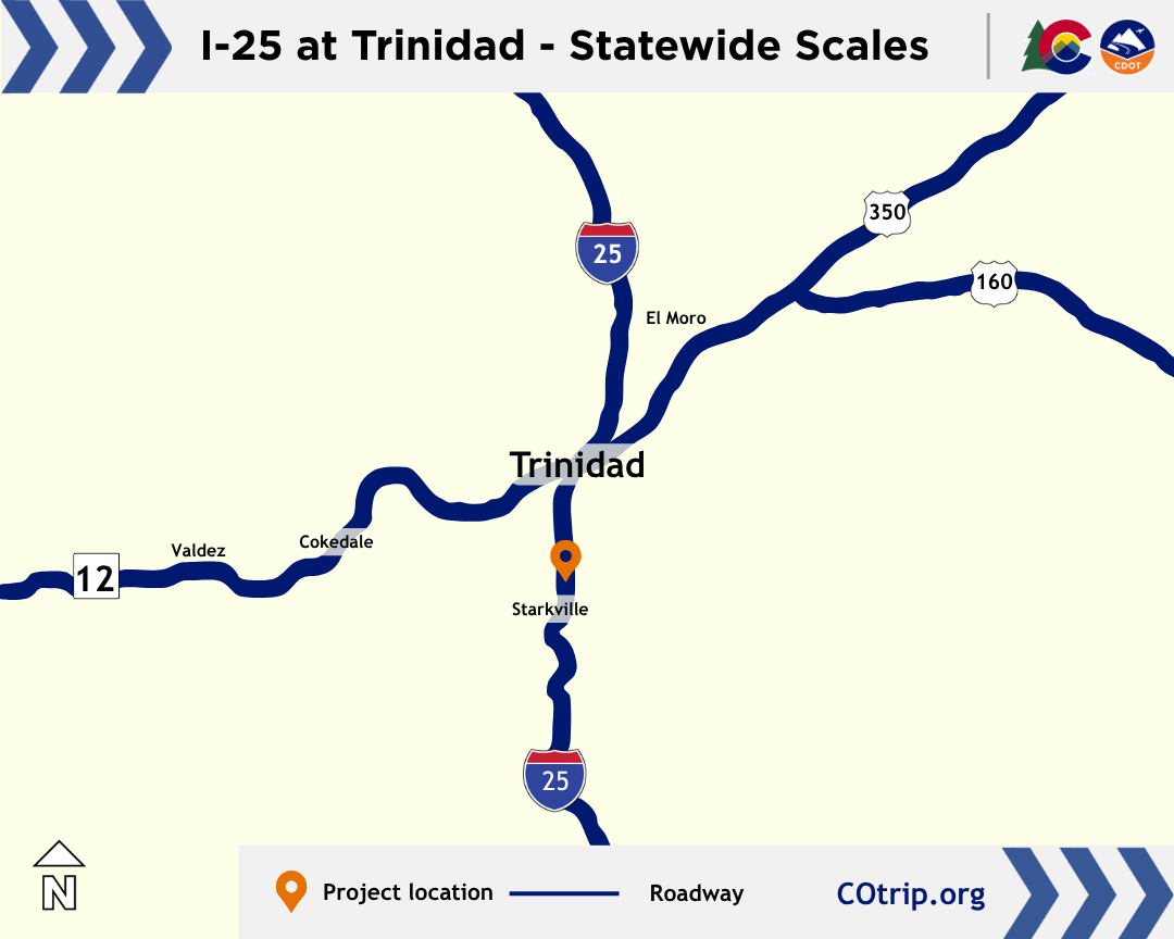 Statewide Weigh-In-Motion Scales Replacement I-25 at Trinidad Map.png detail image
