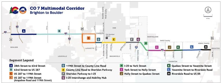 CO 7 Multimodal Corridor map