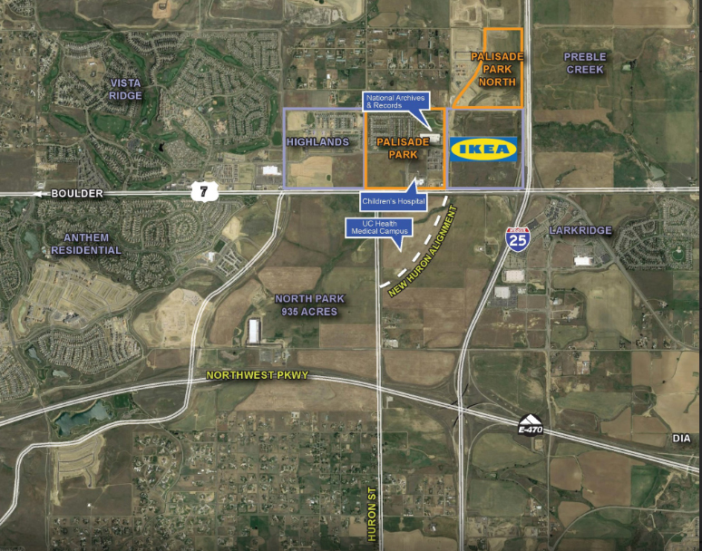 map of Proposed Development of CO 7 and I-25
