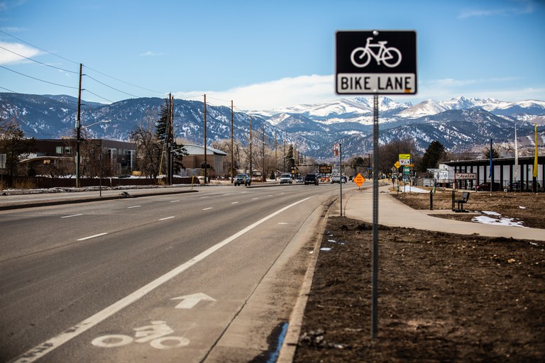 CO 7 in Boulder between the Flatirons Golf Course and 63rd Street