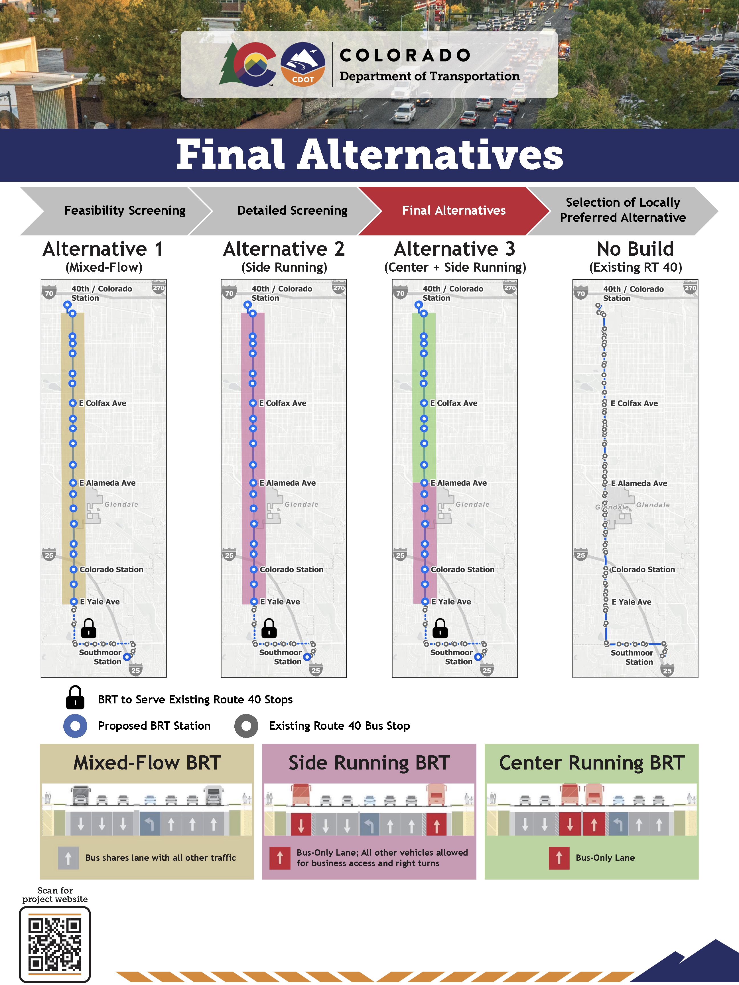 Colorado Bouleavard BRT Alternatives.png detail image